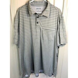 Duluth Trading Co. Mens 2XL Grey Stripped Short Sleeve Polo Shirt Golf